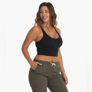 Vuori Halo Performance Crop, Black Heather Sz M